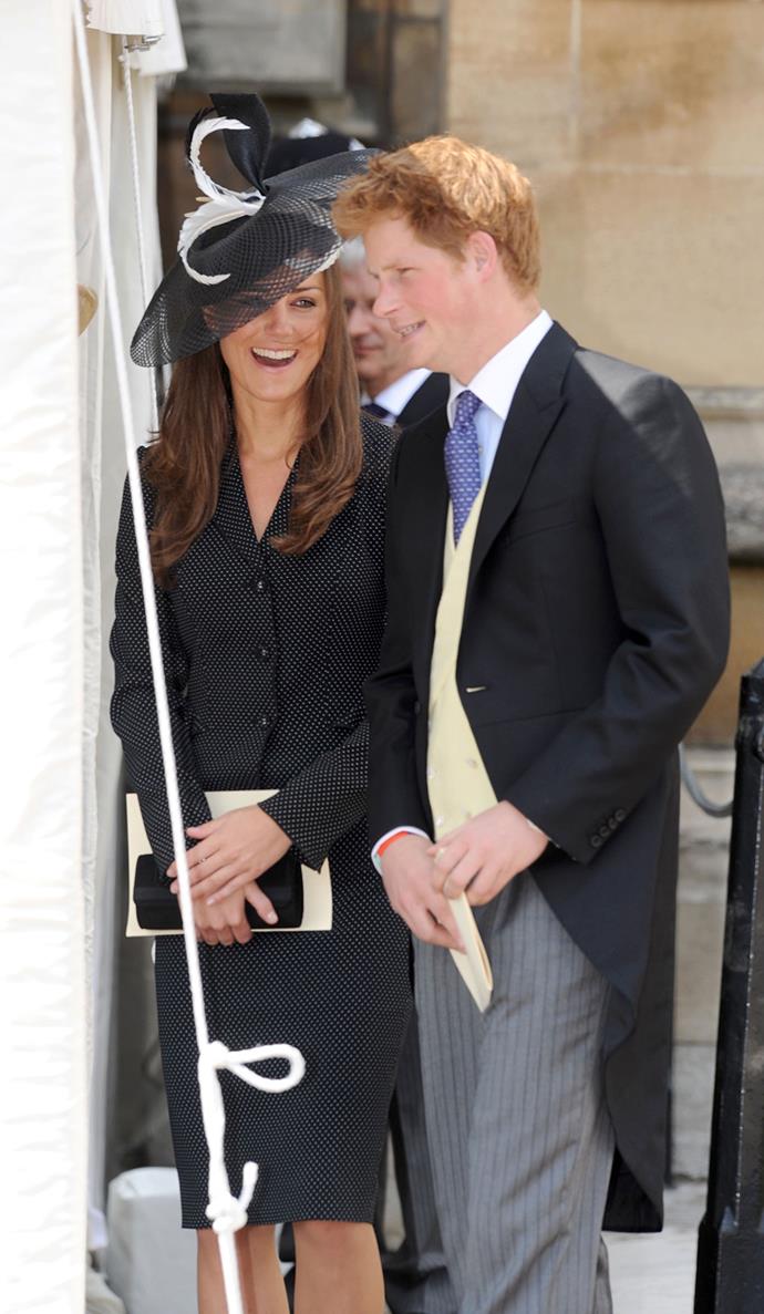 Laughing with Prince Harry.