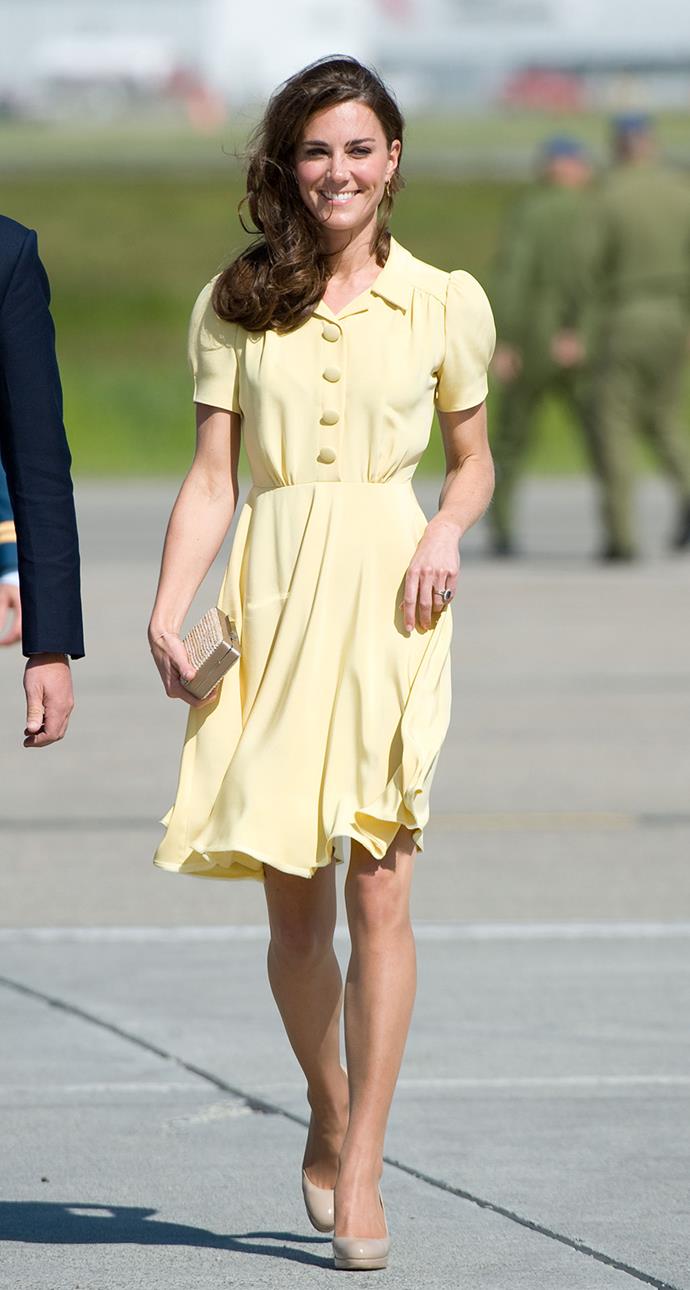 Kate arriving in Canada on royal tour.