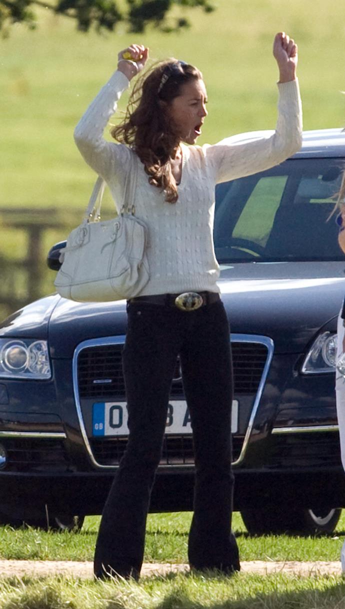 Kate spotted cheering William on at Beaufort Polo Club in a charity polo match.