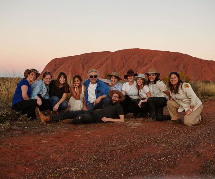 The Weekly's team at Uluru. Photography by Max Doyle.