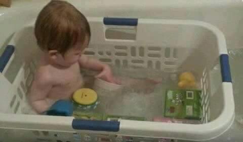 So the toys never go floating to the other end of the bath!