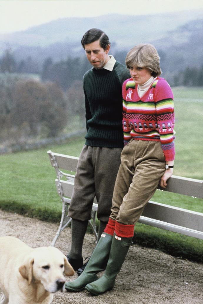 Before she was married Diana was Lady Diana Spencer. Here she spends time with her then-fiance, Prince Charles, Prince of Wales, at Balmoral, Scotland before their July 29, 1981 wedding.