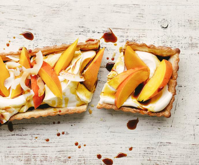 Our delicious [mango cheesecake tart](https://www.womensweeklyfood.com.au/recipes/mango-cheesecake-tart-recipe-30891|target="_blank") is served drizzled with a sticky sweet palm sugar syrup for decadent, creamy dessert.