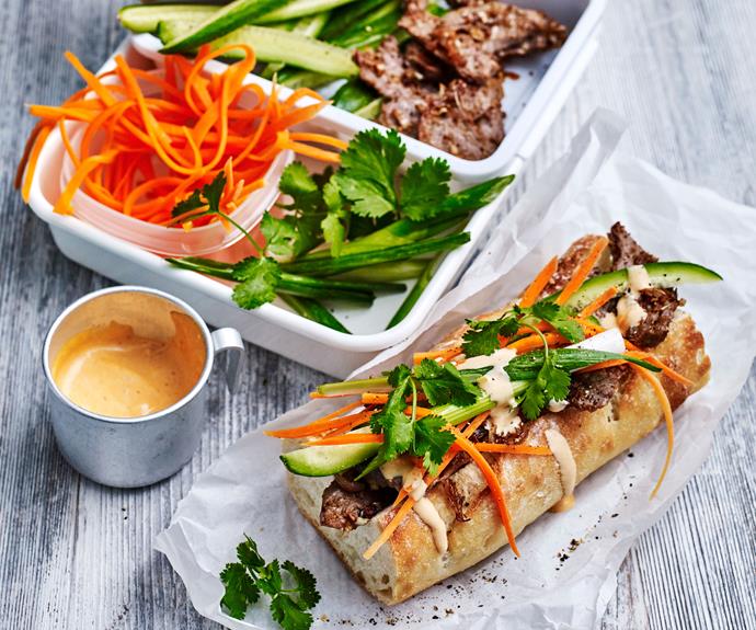 Fresh and flavour-packed everyone loves a Vietnamese roll loaded with seasoned meat and veggies. These [lemongrass beef bahn mi](https://www.womensweeklyfood.com.au/recipes/beef-bahn-mi-recipe-30923|target="_blank") are easy to make and easy to transport, making them a work lunch you'll look forward to tucking into. 