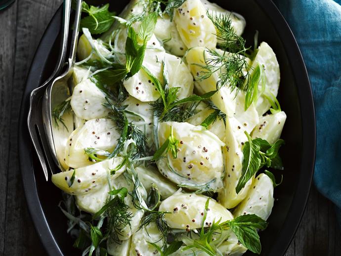 [Perfect potato salad](https://www.womensweeklyfood.com.au/recipes/perfect-potato-salad-27465|target="_blank")

Nothing says 'summer barbecue' quite like a potato salad. It's pretty hard to go wrong with burgers, sausages and skewers, but potato salad can take a little perfecting. It's all about the homemade mayonnaise (very easy; only four ingredients!) and the perfect garnishes in parsley, dill, mint and spring onions.