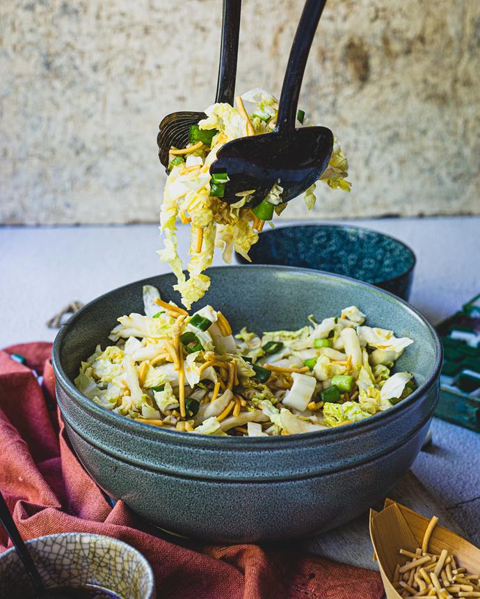 **[Crispy noodle salad](https://www.changs.com/recipes/Crispy-Noodle-Salad/|target="_blank"|rel="nofollow")** <br><br>
Incorporating Chinese cabbage, onions and almonds for a zesty taste, this noodle salad recipe is a bona-fide crowd-pleaser, and can be served as vegetarian or with meat added. Be sure to add Chang's Crispy Noodle Salad Dressing over the top as the perfect garnish before serving.