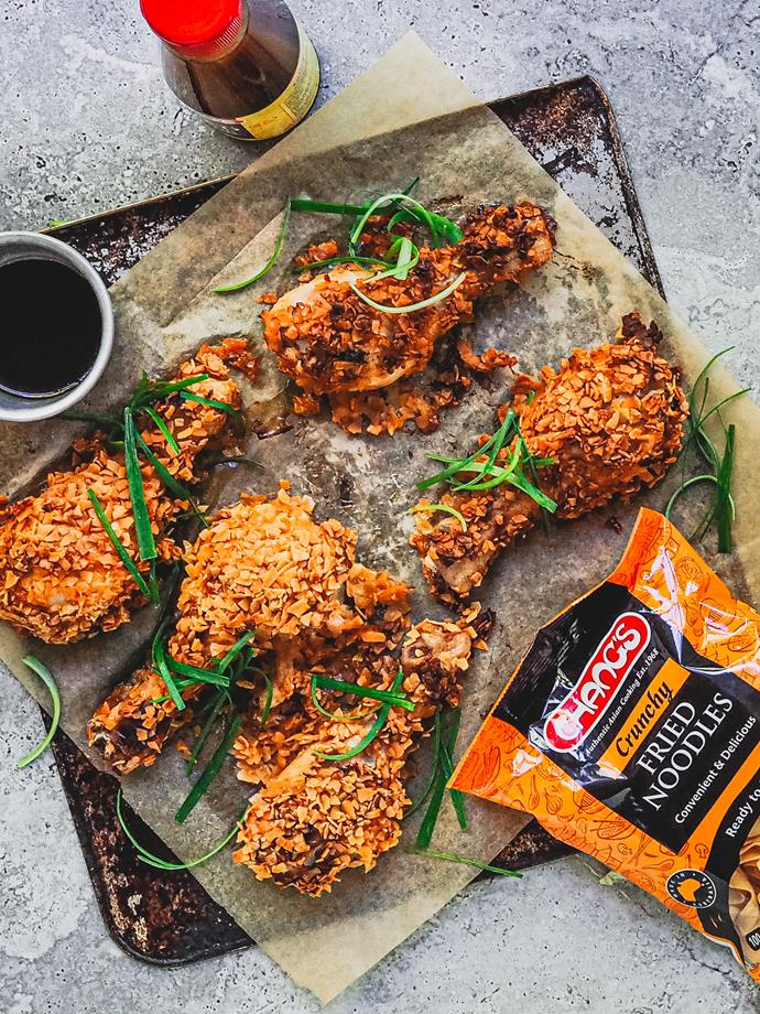 **[Crispy hot butternut drumsticks](https://www.changs.com/recipes/Crispy-Hot-Chilli-Buttermilk-Drumsticks/|target="_blank"|rel="nofollow")** <br><br>
This one is for those looking for an innovative way to add chicken to their Christmas spread. While the drumsticks in this recipe appear to be fried, they're actually wrapped in crushed noodles, before being baked and seared. The buttermilk and chilli sauce serve to make the dish even more flavoursome.