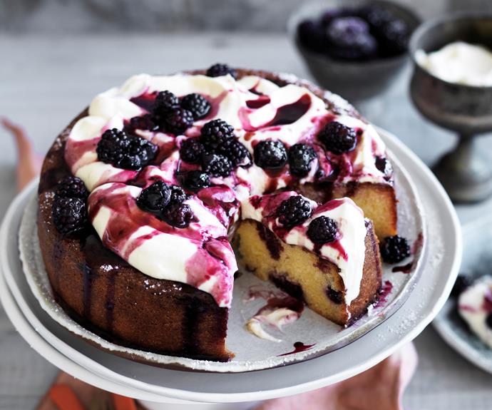 **[Blackberry lemon cake with blackberry fool](https://www.womensweeklyfood.com.au/recipes/blackberry-lemon-cake-with-blackberry-fool-7454|target="_blank")**

This decadent, tangy cake is filled with juicy blackberries, soaked in lemon syrup and dolloped with a sweet blackberry fool.