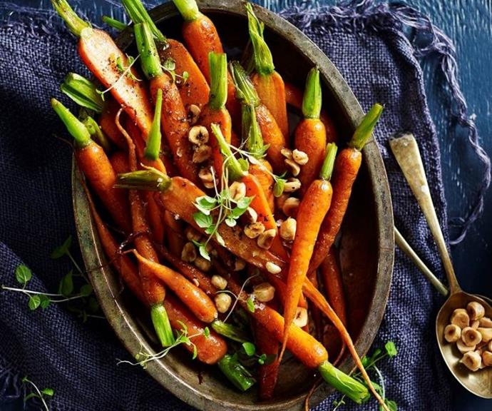 **[Maple-glazed baby carrots](https://www.womensweeklyfood.com.au/recipes/maple-glazed-baby-carrots-5815|target="_blank"|rel="nofollow")** 

A sweet and simple accompaniment for any main meal, maple-glazed baby carrots are a great way to introduce extra veggies. The bright orange hue plays its part in bringing a pop of colour to your table, too.


Brought to you by [Somat](https://www.somatdishwashing.com.au/en/home.cky.html|target="_blank"|rel="nofollow").
