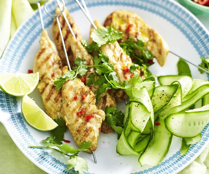 **[Satay chicken skewers](https://www.womensweeklyfood.com.au/recipes/satay-chicken-skewers-5820|target="_blank"|rel="nofollow")**

Satay sticks are a no-brainer starter for when you're entertaining at home. These skewers are a winning side loved by kids and adults alike, and they're oh-so easy to make!