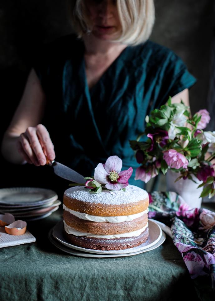 "I wanted to evoke a nostalgic, vintage feel with this photo of my Nanna's Rainbow cake, so I went with a darker setting, limiting the light source to one side to create rich shadows. I also added myself in the frame as I wanted to highlight the connection between my Nanna and I." Camera settings: 1/60 - F2.8 - ISO320.