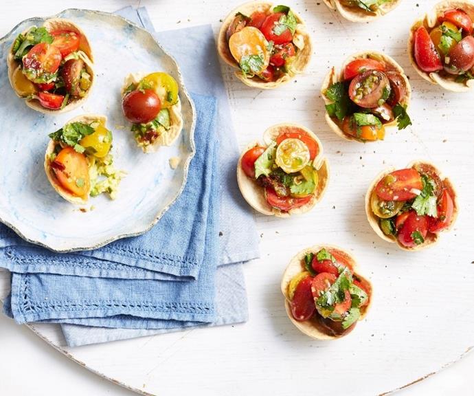 [Tortilla cups](https://www.perfection.com.au/recipes/tomato-medley-tortilla-cups?hsLang=en-au|target="_blank"|rel="nofollow") 

Abundant in flavour and variety, Mix-a-Mato tomatoes are perfect for Mexican recipes, like these tasty tortilla cups. Serve them at your next soiree as a mouth-watering appetiser and watch guests come back for more.