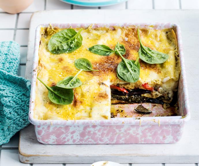 **[Roast vegetable and pesto vegan lasagne](https://www.womensweeklyfood.com.au/recipes/vegan-roast-veg-pesto-lasagne-32919|target="_blank")** 

Roast vegetable and pesto come together in this vegan take on the classic Italian pasta bake. Meat and dairy-free but loaded with flavour.