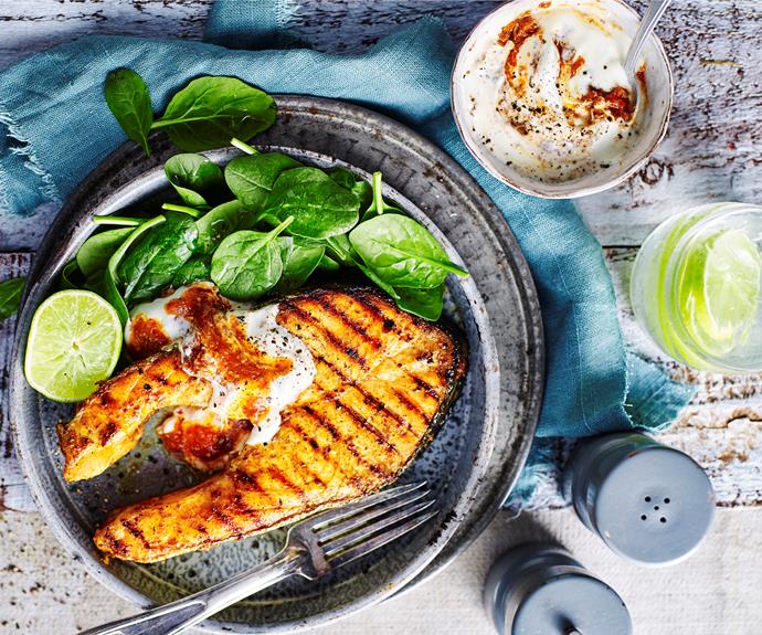 **[Kerala-style salmon cutlets with lime pickle yoghurt](https://www.womensweeklyfood.com.au/recipes/kerala-style-salmon-with-lime-pickle-yoghurt-13847|target="_blank")**

From the Indian coastal province of Kerala, this delicious grilled fish is even better with the tangy lime pickle yoghurt spooned over the top.