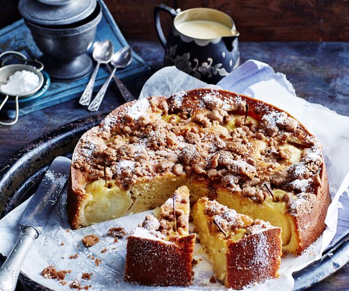 **[Apple and cinnamon crunch cake with cinnamon anglaise](https://www.womensweeklyfood.com.au/recipes/apple-and-cinnamon-crunch-cake-11242|target="_blank")**

Whole apples are baked inside this spectacular cake with crunchy cinnamon topping and finished with a cinnamon creme anglaise. Perfect for morning tea