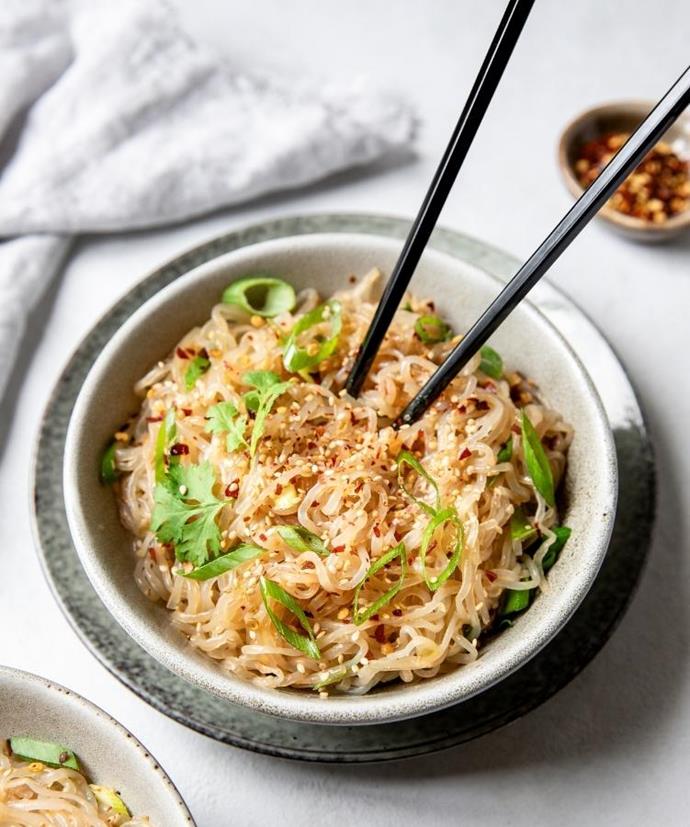 **[Two-minute noodles](https://www.changs.com/recipes/The-Best-2-minute-Noodle-Meal-Ever/|target="_blank"|rel="nofollow")**
Classic two-minute noodles arouse warm feelings of nostalgia, and this homemade variety is no different (but a whole lot healthier). Created with Chang's traditional [super lo-cal noodles](https://www.changs.com/products/Changs-Traditional-Super-Lo-Cal-Noodles/|target="_blank"|rel="nofollow") — which are 100% fat-free — this recipe mixes garlic, ginger, and delicious Asian sauces into one nourishing bowl. Top with chilli flakes for extra heat.