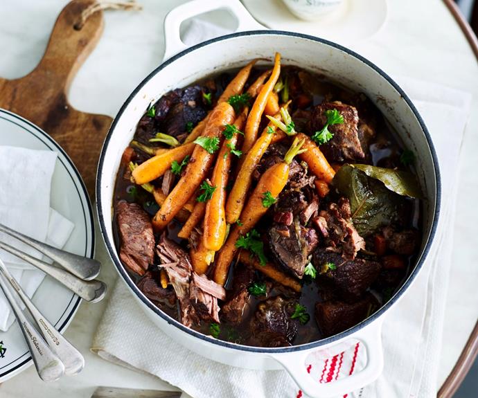 **[Beef and red wine casserole](https://www.womensweeklyfood.com.au/recipes/beef-and-red-wine-casserole-19915|target="_blank")**

Try this homely beef and red wine casserole, served on [fresh fettuccine pasta](https://www.womensweeklyfood.com.au/recipes/fresh-pasta-13555|target="_blank"), with [mashed potato](https://www.womensweeklyfood.com.au/recipes/classic-mashed-potatoes-6886|target="_blank"), [pommes anna](https://www.womensweeklyfood.com.au/recipes/pommes-anna-recipe-31018|target="_blank") or [crusty bread.](https://www.womensweeklyfood.com.au/recipes/sourdough-batard-32794|target="_blank")