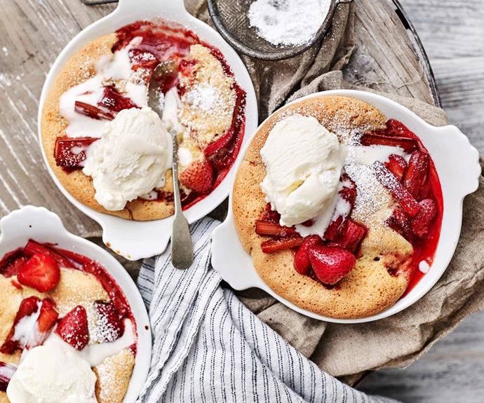 Despite its association with spring and summer, delicious strawberries are already here in July! Load them up on top of this decadent [strawberry flan](https://www.womensweeklyfood.com.au/recipes/strawberry-flan-30799|target="_blank") or scatter them across this delightful [strawberry and almond friand slice](https://www.womensweeklyfood.com.au/recipes/strawberry-and-almond-friand-slice-6030|target="_blank") or paired with [rhubarb in these gorgeous sponge puddings](https://www.womensweeklyfood.com.au/recipes/rhubarb-and-strawberry-sponge-puddings-12886|target="_blank"). This [peanut butter and jelly pavlova](https://www.womensweeklyfood.com.au/recipes/peanut-butter-and-jelly-pavlova-5592|target="_blank") uses peanuts and fresh strawberries for an unbeatable flavour and texture, while this [white chocolate and strawberry cheesecake](https://www.womensweeklyfood.com.au/recipes/white-chocolate-and-strawberry-cheesecake-15349|target="_blank") just hits it out of the park.