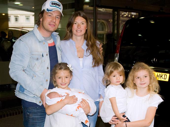 **Jamie and Jools Oliver**<br><br>

Although very cute(sy), Jamie Oliver and wife Jools' kids are all a bit strange, including **Poppy Honey Rosie, Daisy Boo Pamela, Petal Blossom Rainbow, Buddy Bear Maurice** and **River Rocket.**