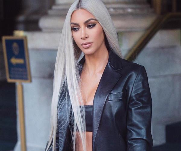 Kim Kardashian platinum blonde hair