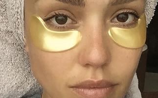 jess alba gold eye mask