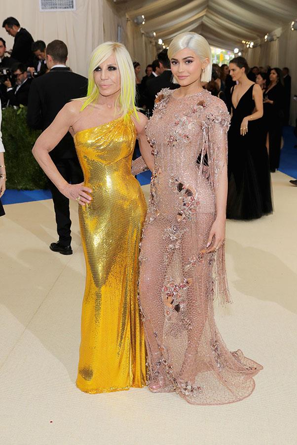 Kylie Jenner and Donatella Versace in Versace.