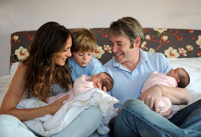 <strong>Sarah Jessica Parker and Matthew Broderick</strong>
<br><br>
SJP and Matthew were already parents to six-year-old James Wilkie when they revealed, in 2009, that they were expecting twins, to be delivered via a surrogate. Marion and Tabitha were born in June 2009. “We tried and tried and tried and tried to get pregnant,” SJP explained. “It just was not meant to be. I would give birth if I could.”
