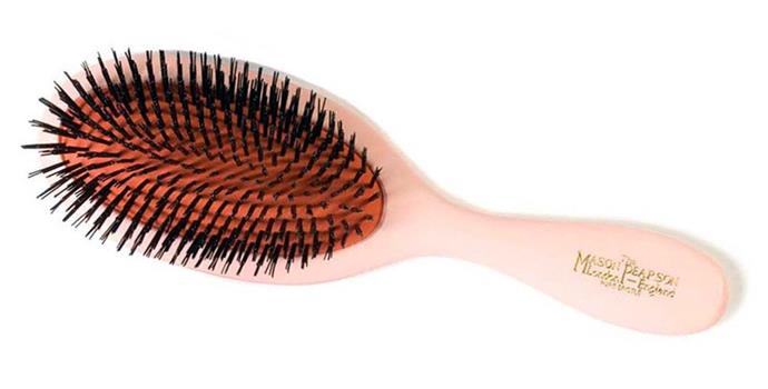 Mason Pearson Sensitive Handy Size Boar Bristle Brush For Fine Hair, $195, at [Sydney Salon Supplies](http://www.sydneysalonsupplies.com.au/products/brands/mason-pearson/mason-pearson-sensitive-brush-dark-ruby-black-for-fine-thin-hair-sb3/).