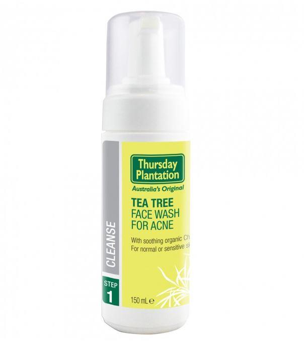 **Thursday Plantation Tea Tree Face Wash for Acne, $12.99 at [Priceline](https://www.priceline.com.au/thursday-plantation-tea-tree-face-wash-for-acne-150-ml|target="_blank").**
<br><br>
**Why it's good:** The hero ingredient in the aforementioned Thursday Plantation face wash is, *obviously*, tea tree oil. This tea tree oil helps to control the bacteria that leads to break outs.