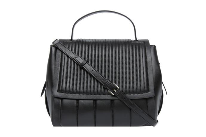 Bag, $549, DKNY at [Myer](https://www.myer.com.au/shop/mystore/handbags/484472980-484480720)
<br><Br>
**Compartments:** Three, plus two slip pockets and one zip pocket.