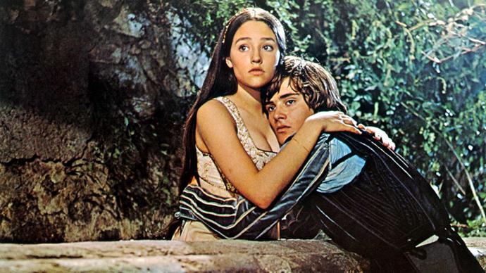 **Leonard Whiting and Olivia Hussey in *Romeo and Juliet***
<br><br>
The 1968 film *Romeo and Juliet*, directed by Franco Zeffirelli, has been praised as one of the most loyal and iconic versions of Shakespeare’s play. It helped that it was one of the first adaptations to cast actors who were similar ages to the characters in the play. Leonard Whiting was around 17 when he played Romeo, and Olivia Hussey was around 16 when she stepped into the role of Juliet.