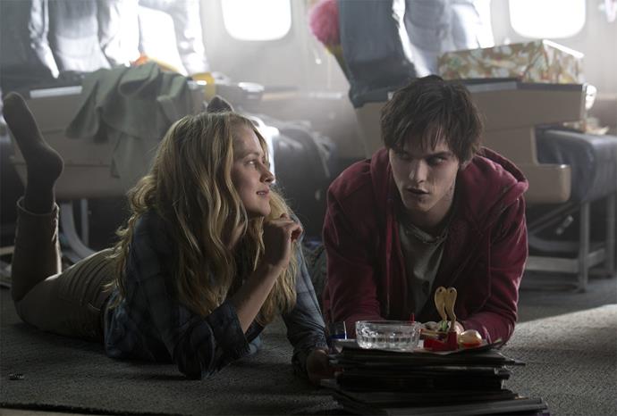 **Nicholas Hoult and Teresa Palmer in *Warm Bodies***
<br><br>
Okay, a movie about a zombie and the apocalypse may not have seemed like it was based on *Romeo and Juliet*, but this 2013 flick was. Nicholas Hoult starred as R, a zombie who falls in love with Teresa Palmer’s Julie, who’s still human. Also, R kills Julie’s boyfriend, which is kind of like when Romeo killed Tybalt, Juliet’s cousin.