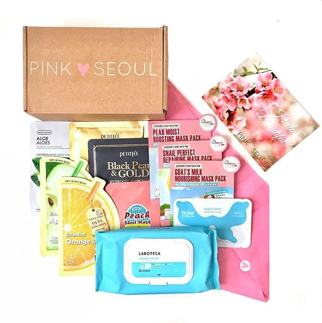 **Pink Seoul **
<br><br>
Pink Seoul offers a range of different beauty boxes that each feature full-sized Korean beauty products and accessories. The boxes will be delivered to your door every two months and are can be customised to your own skin type, colour and area of focus. Each box ranges from $30 to $50. 
<br><br>
*Available at [Pink Seoul](https://www.pinkseoul.com/collections/our-monthly-subscription-box/products/pinkseoul-mask-box|target="_blank").*