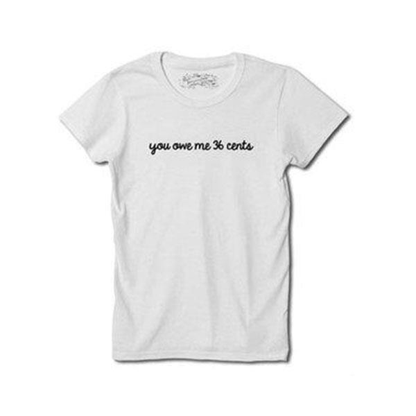 'Wage Gap' T-shirt, approx. $42 at [The Outrage](https://www.the-outrage.com/collections/t-shirts-1/products/wage-gap-t-shirt-1?variant=39143743690|target="_blank"|rel="nofollow")<br>
<br>
Proceeds are donated to [Planned Parenthood](https://www.plannedparenthood.org/|target="_blank"|rel="nofollow").