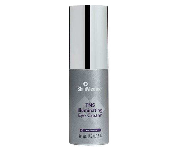 <p>A wrinkle targeting cream that reduces the appearance of fine lines and dark circles with anti-aging peptides to promote collagen regrowth.
<br><br>
SkinMedica TNS Illuminating Eye Cream, $92, at [Dermstore](https://www.dermstore.com/product_TNS+Illuminating+Eye+Cream_5211.htm|target="_blank").