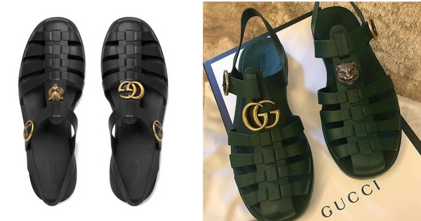 yg wearing gucci jelly sandals