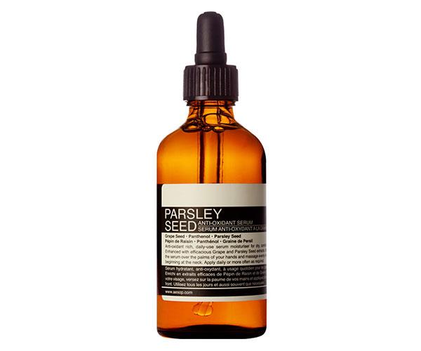 "Formulated with aloe vera, this is so lightweight and quick to absorb. The deeply hydrating serum is heavenly to apply after using Aesop Purifying Facial Exfoliant Paste and before a delicious slather of jojoba oil." - *Alexandra McManus, deputy chief sub editor*
<br><br>
Aesop Parsley Seed Anti-Oxidant Serum, $75, at [Adore Beauty](https://www.adorebeauty.com.au/aesop/aesop-parsley-seed-anti-oxidant-serum-100ml.html|target="_blank"|rel="nofollow")