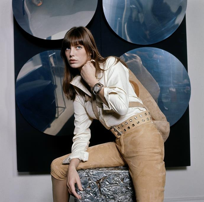 Suiting up in suede for *Vogue* in 1971.