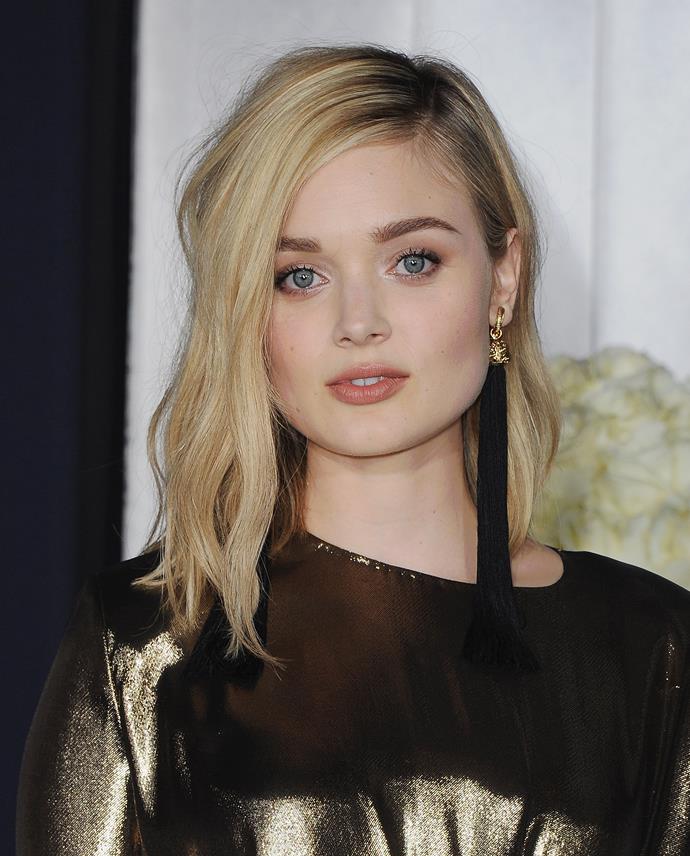A creamy blonde lob with a side-part at the premiere of *Fifty Shades Darker* in 2017.