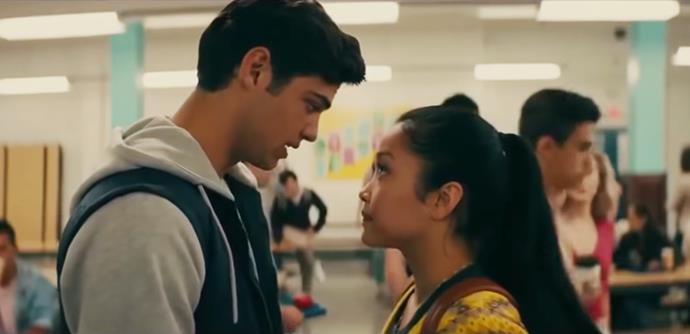 ***"Boyfriend" by Confidence Man***<bR><Br>
Let's set the scene: Lara Jean is looking fresh in her yellow cardigan, and she's strolling into the cafeteria with the hottest guy in school's hand in her back pocket. Baller. The soundtrack for this scene is a bit on the nose, but it works. Confidence Man's "Boyfriend" is about a girl's boyfriend who doesn't quite feel the same way about her, and she doesn't feel the same way about him.<bR><Br>
*"My friends all think he's nice / My friends all think he's great / But they don't have a clue / That he won't reciprocate / He's just a repeat / Of what I had before he's just a repeat."*