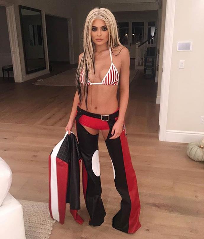 ***LEO: 2000s celebrity***
<br><br>
Who could forget [Kylie Jenner](https://www.elle.com.au/celebrity/kylie-jenner-sexiest-instagrams-18437|target="_blank")'s Christina Aguilera 'Dirrty' costume? There's a reason it was so iconic—because Ky managed to pull it off with her signature Leo prowess. 
<br><br>
*Image: [@kyliejenner](https://www.instagram.com/p/BMLZGRmBf-p/?taken-by=kyliejenner|target="_blank"|rel="nofollow")*