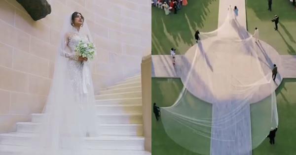Priyanka Chopra Wore A Wedding Dress With A 22-Metre Train And The Internet  Lost It