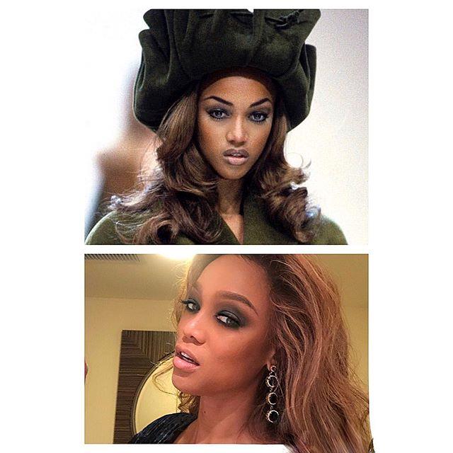 ***Tyra Banks*** <br><br>
"Ok, @janetjackson. I saw yours and got inspired. Me at 18 years old on a Paris runway AND me... today. #howharddidaginghityouchallenge" <br><br>
*Image: [@tyrabanks](https://www.instagram.com/p/BsmHjnYntMi/|target="_blank"|rel="nofollow")*