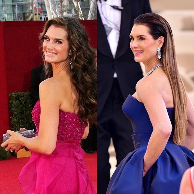 ***Brooke Shields*** <br><br>
"I guess I'll join in on the fun... #10yearchallenge" <br><br>
*Image: [@brookeshields](https://www.instagram.com/p/Bsq6Z1blGS0/|target="_blank"|rel="nofollow")*