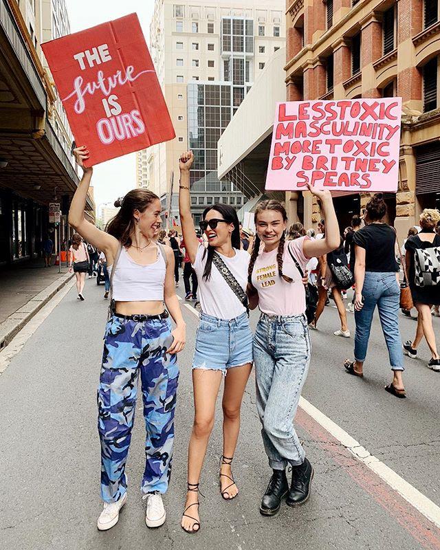 Nicole Warne at the Sydney march. <br><br>
*Image: [@nicolewarne](https://www.instagram.com/nicolewarne/?hl=en|target="_blank"|rel="nofollow")*