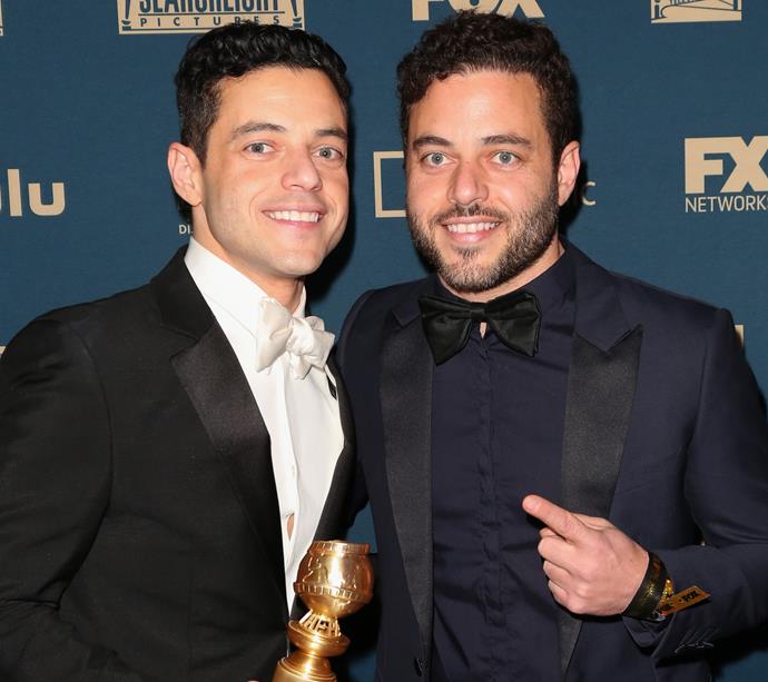 Rami and Sami Malek at the Golden Globes on January 6, 2019.
