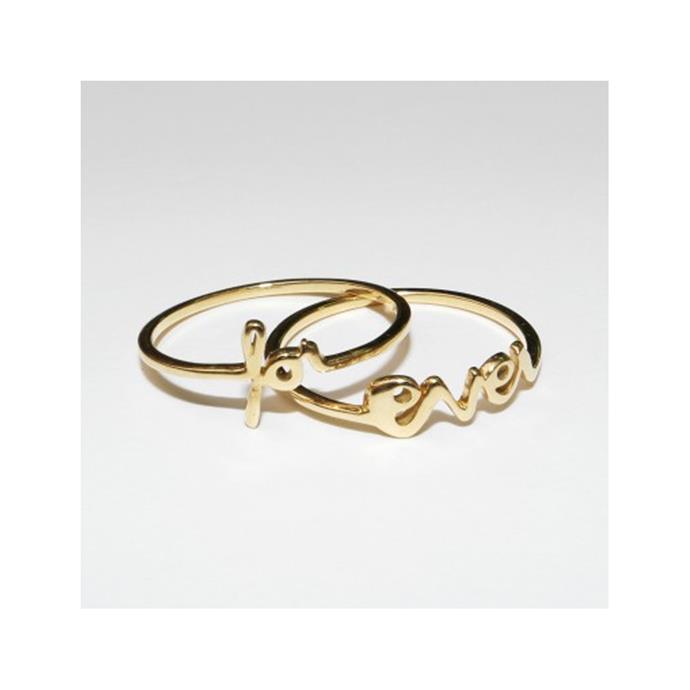 ***Say Something***<br><br>
Rings, $516 by [Saskia Diez](https://www.saskia-diez.com/store/women/rings/gold-forever-rings/|target="_blank"|rel="nofollow").