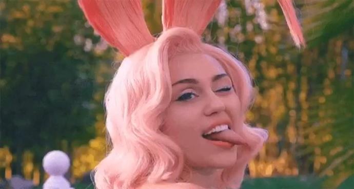***Miley Cyrus***<br><br>
"She has risen 🐰"
