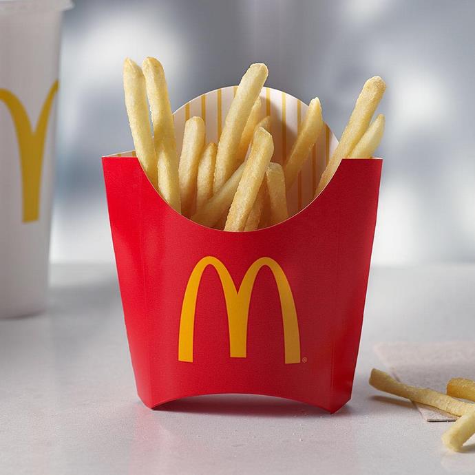 **The classic fries at McDonald's**<br> <br>

Good news: McDonald's famous fries are actually vegan in Australia! They are not, however, vegan in the U.S.A. at this stage.