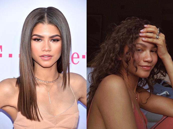 **Zendaya**<br><br>

It's no secret that Zendaya can pull off *any* hairstyle (and she also [does her own makeup](https://www.elle.com.au/beauty/celebrities-who-do-their-own-makeup-20974|target="_blank") for red carpets), so it's no surprise that she looks equally stunning with her beautiful, un-styled curls.<br><br>

*Images via Getty and [@zendaya](https://www.instagram.com/p/Blbj6bjhQK1/|target="_blank"|rel="nofollow")*